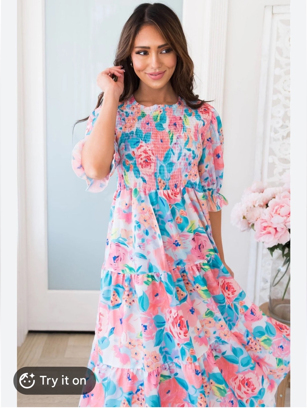 Sunday up floral maxi dress size small